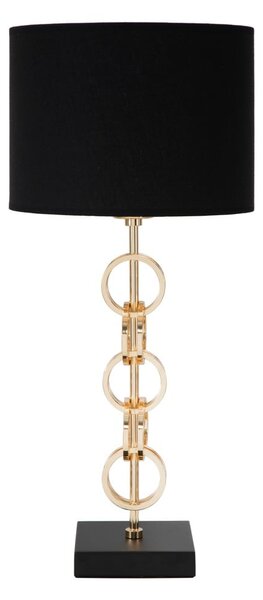 Lampada da tavolo in nero e oro Glam , altezza 54,5 cm Rings - Mauro Ferretti