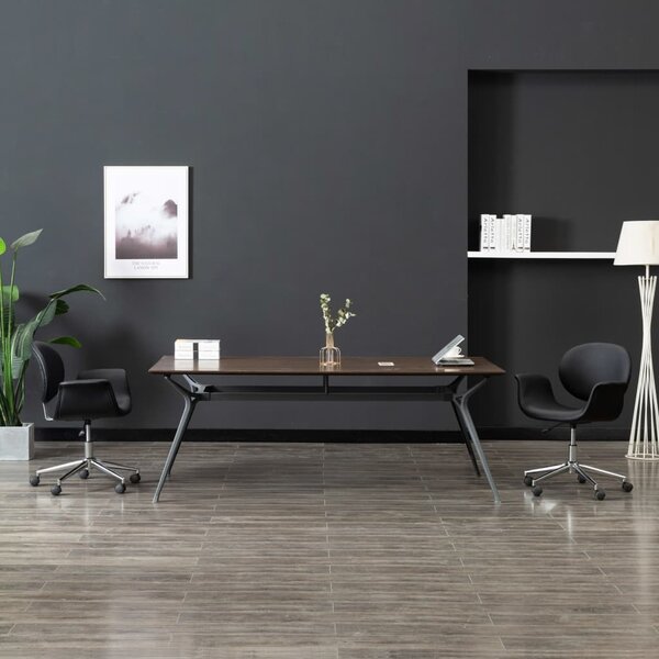 La Living Store: Sedia da ufficio girevole, colore nero, rivestita in ecopelle