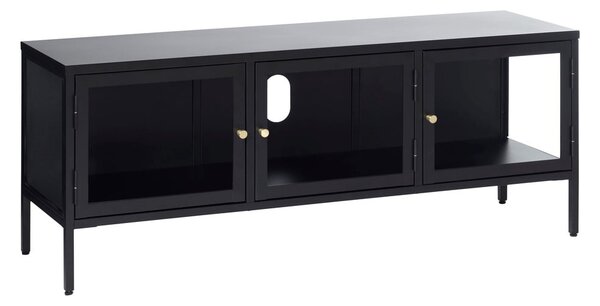 Tavolo TV in metallo nero 132x52 cm Carmel - Unique Furniture