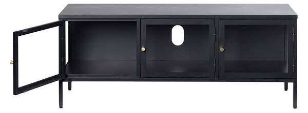 Tavolo TV in metallo nero 132x52 cm Carmel - Unique Furniture