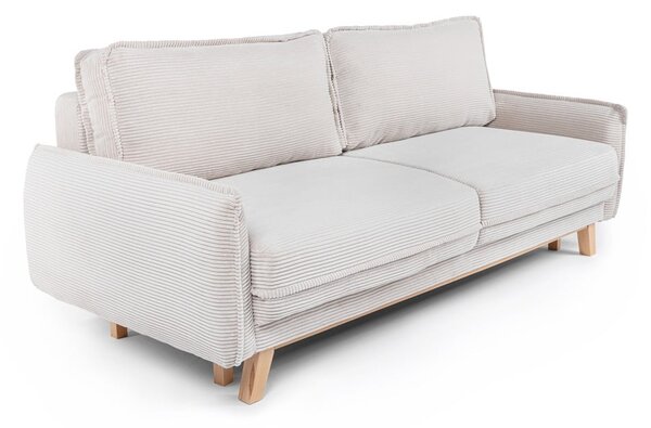 Divano letto in velluto a coste beige 218 cm Tori - Bonami Selection