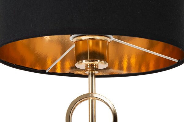 Lampada da tavolo in nero e oro Glam , altezza 54,5 cm Rings - Mauro Ferretti