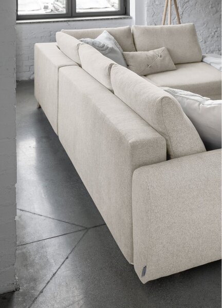 Divano letto angolare beige L, angolo destro Scandic Lagom - Miuform