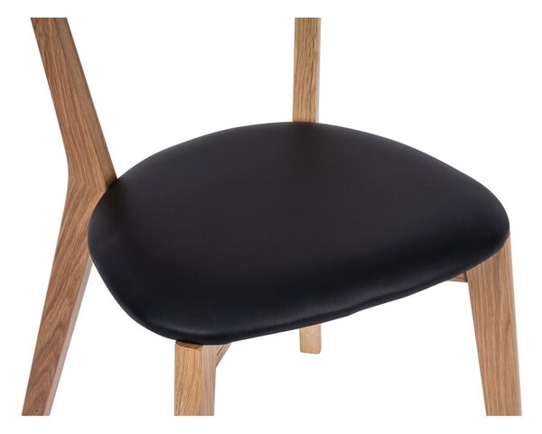 Sedia da pranzo in rovere con seduta nera Arch - Bonami Essentials