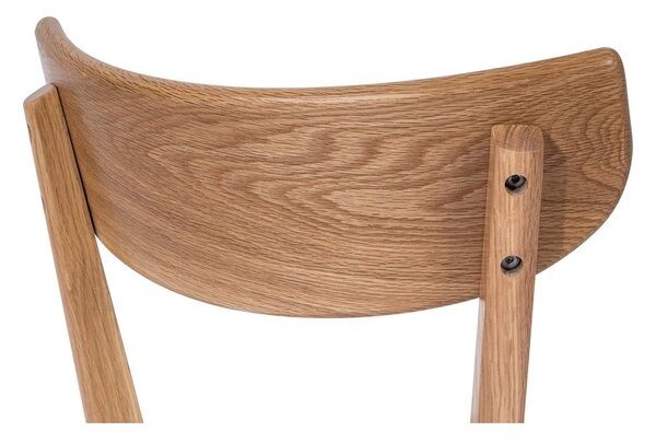 Sedia da pranzo in rovere con seduta grigia Arch - Bonami Essentials