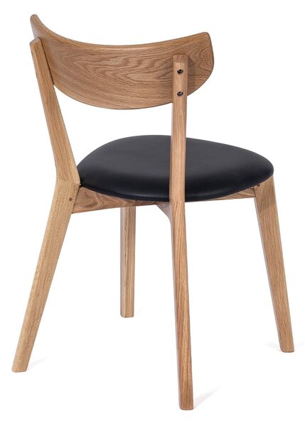 Sedia da pranzo in rovere con seduta nera Arch - Bonami Essentials