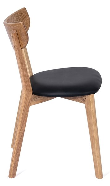 Sedia da pranzo in rovere con seduta nera Arch - Bonami Essentials