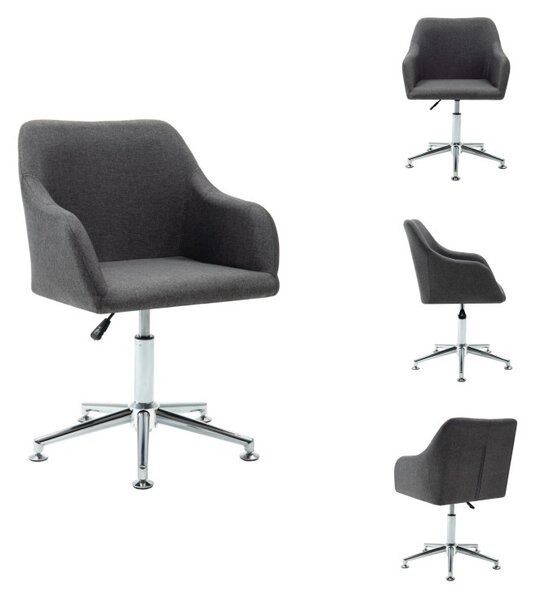 VidaXL Sedia da ufficio girevole in tessuto grigio scuro - Sedie da ufficio
