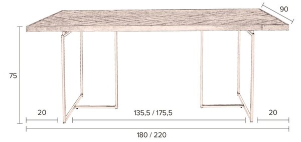 Tavolo da pranzo in acacia 90x180 cm Class - Dutchbone