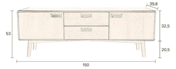 Cassettiera, altezza 53 cm Juju - Dutchbone