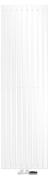 Radiatore piatto LuxeBath a singolo strato, 480x1600 mm, bianco, con valvola termostatica a parete e attacco centrale, senza resistenza