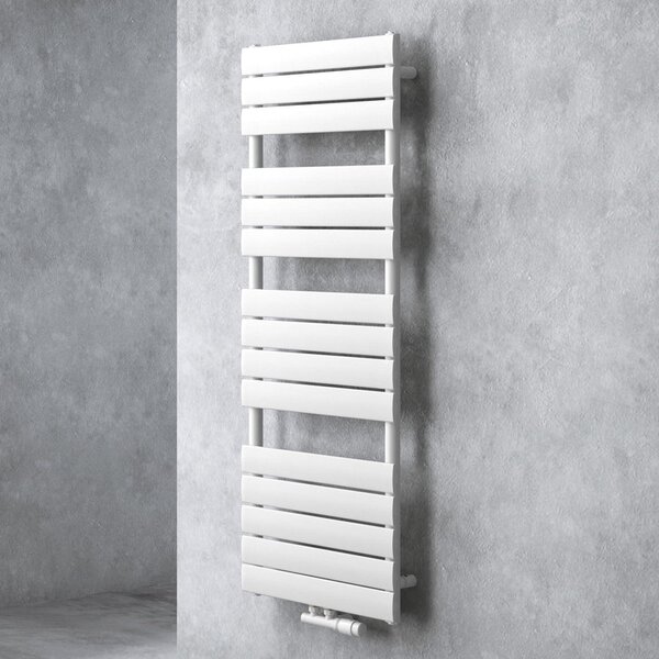 Doporro Scaldasalviette 140x60cm, Radiatore Piatto Termoarredo da Bagno Riscaldamento da Acqua Calda Portasciugamani in Acciaio, Bianco