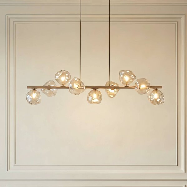 Lampada a sospensione in vetro Lava TK Lighting, dimmerabile, Crema / Ambra, Soggiorno / Sala da pranzo, Vetro, Lampada a sospensione