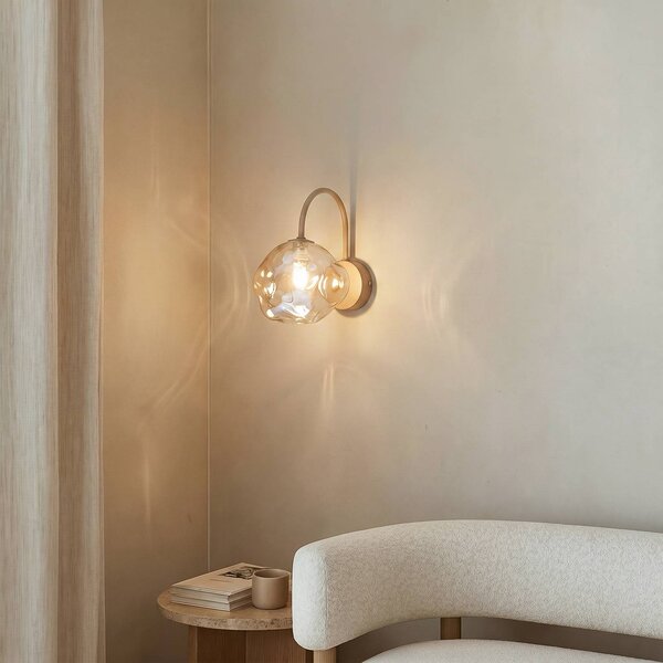 Applique da parete Lava TK Lighting, dimmerabile, Crema / Ambra, Soggiorno / Sala da pranzo, Vetro, Applique