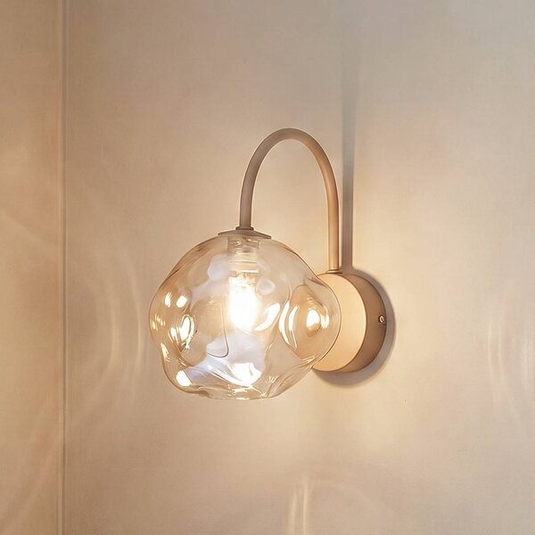 Applique da parete Lava TK Lighting, dimmerabile, Crema / Ambra, Soggiorno / Sala da pranzo, Vetro, Applique