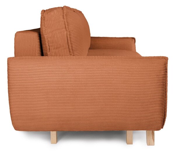 Divano letto in velluto a coste arancione 218 cm Tori - Bonami Selection