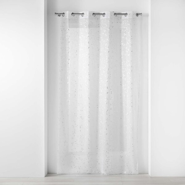 Tenda sottile bianca/argentata in voile 140x240 cm Floressia – douceur d'intérieur