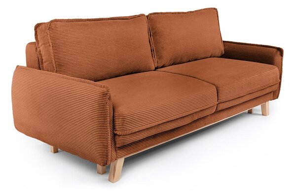 Divano letto in velluto a coste arancione 218 cm Tori - Bonami Selection
