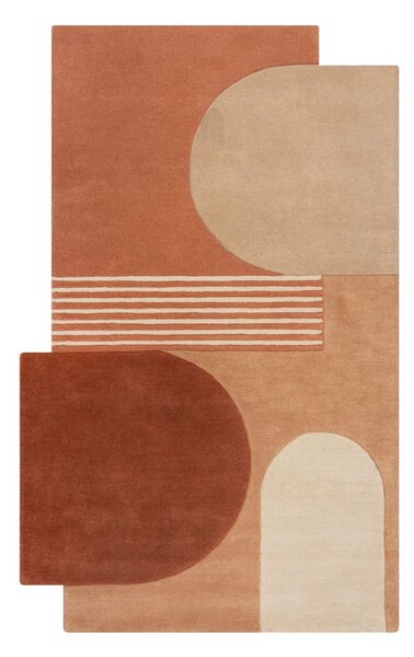 Tappeto color terracotta in lana tessuto a mano 200x290 cm Lozenge Terracotta – Flair Rugs