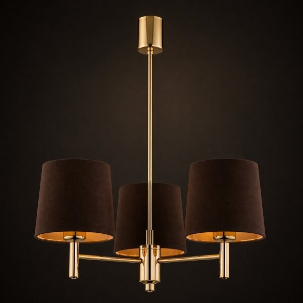 Brilagi - Lampadario su asta MONTE 3xE27/15W/230V marrone/oro
