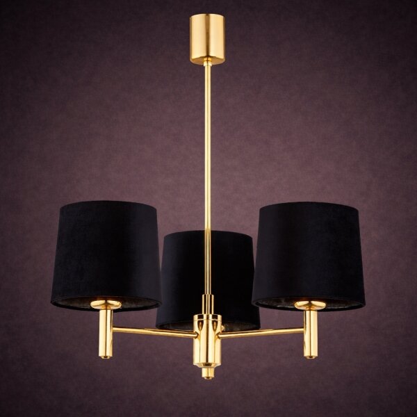 Brilagi - Lampadario a stelo MONTE 3xE27/15W/230V nero/oro