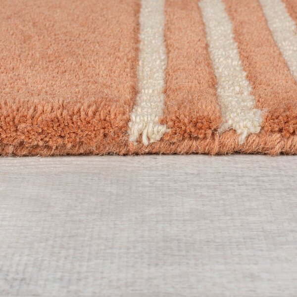 Tappeto color terracotta in lana tessuto a mano 200x290 cm Lozenge Terracotta – Flair Rugs