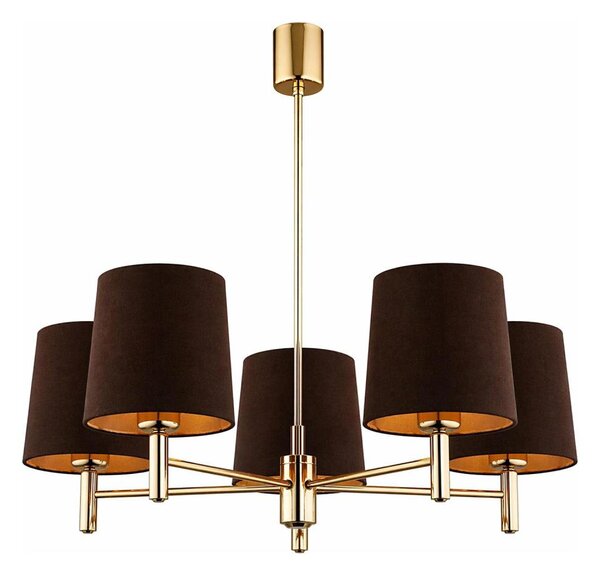 Brilagi - Lampadario con asta MONTE 5xE27/15W/230V marrone/oro