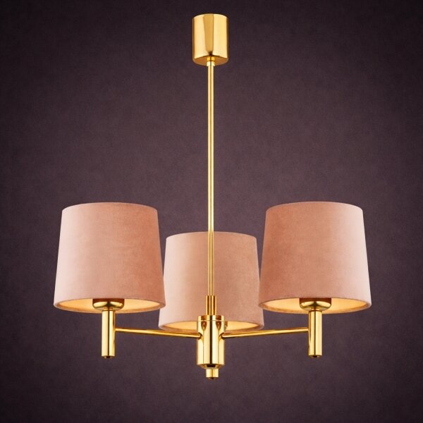 Brilagi - Lampadario su asta MONTE 3xE27/15W/230V beige/oro