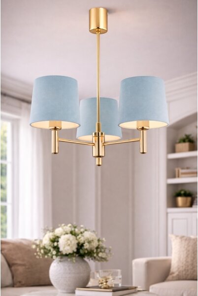Brilagi - Lampadario a stelo MONTE 3xE27/60W/230V blu/oro
