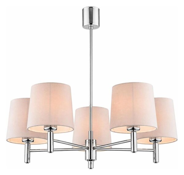 Brilagi - Lampadario a stelo MONTE 5xE27/15W/230V beige/cromo lucido
