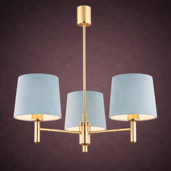 Brilagi - Lampadario a stelo MONTE 3xE27/60W/230V blu/oro