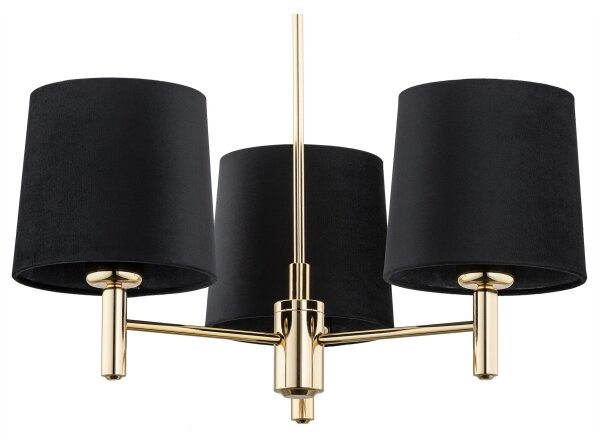 Brilagi - Lampadario a stelo MONTE 3xE27/15W/230V nero/oro