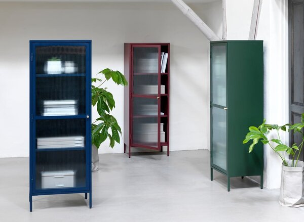 Vetrina in metallo verde Bronco, altezza 160 cm - Unique Furniture