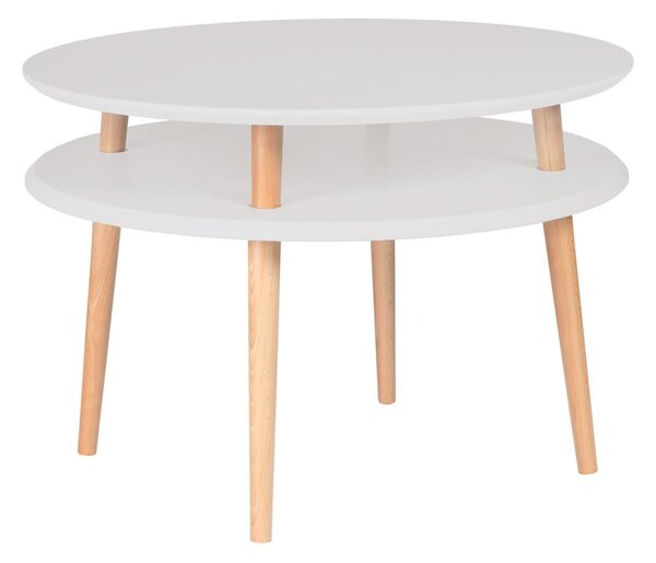 Tavolino grigio chiaro con gambe naturali UFO, Ø 70 cm Ufo - Ragaba