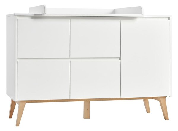 Cassettiera bianca per bambini , 148 x 92 cm Swing - Pinio