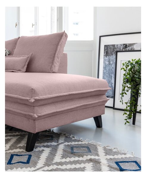 Divano letto a U rosa cipria, angolo destro Charming Charlie - Miuform