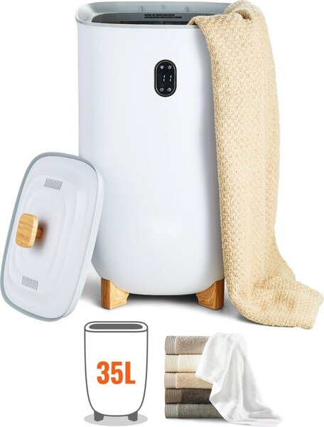 Scaldasalviette 35L con LED, asciugamani bianco, timer, livelli di riscaldamento, livelli di asciugatura, zona di profumazione - Grande capacità