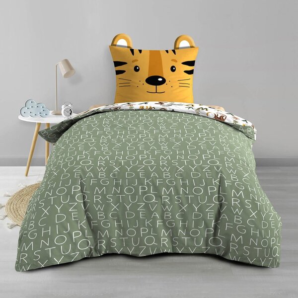 Set copripiumino e federa da bambini in cotone per letto singolo 140x200 cm Tigry – douceur d'intérieur
