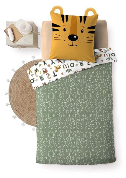 Set copripiumino e federa da bambini in cotone per letto singolo 140x200 cm Tigry – douceur d'intérieur