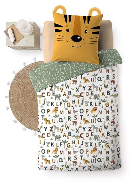 Set copripiumino e federa da bambini in cotone per letto singolo 140x200 cm Tigry – douceur d'intérieur