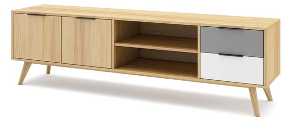 Tavolo TV in legno di pino di colore naturale 180x53 cm Elfa - Marckeric