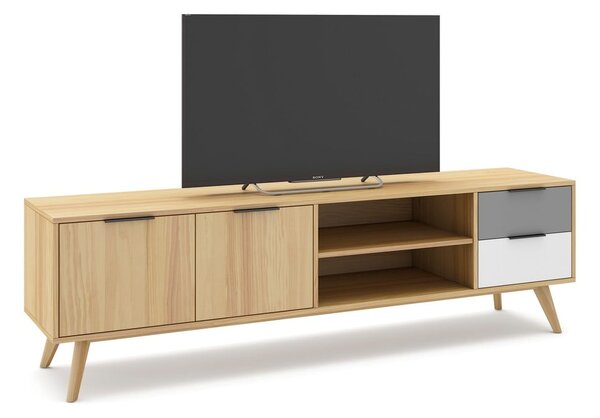 Tavolo TV in legno di pino di colore naturale 180x53 cm Elfa - Marckeric