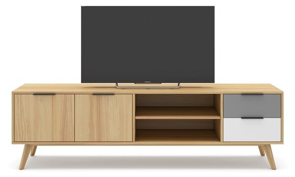 Tavolo TV in legno di pino di colore naturale 180x53 cm Elfa - Marckeric