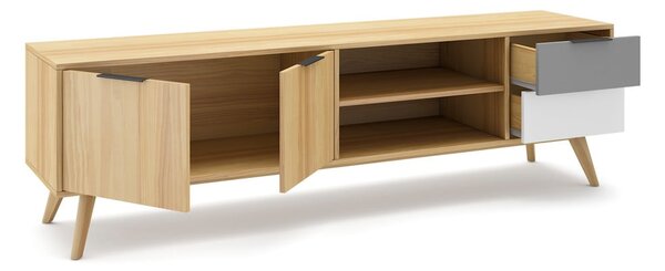 Tavolo TV in legno di pino di colore naturale 180x53 cm Elfa - Marckeric