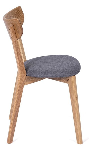 Sedia da pranzo in rovere con seduta grigia Arch - Bonami Essentials