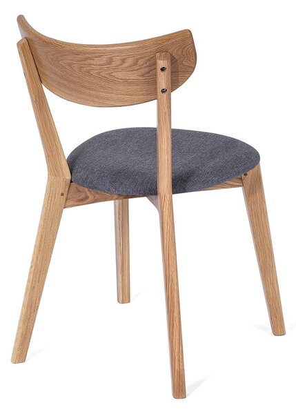 Sedia da pranzo in rovere con seduta grigia Arch - Bonami Essentials