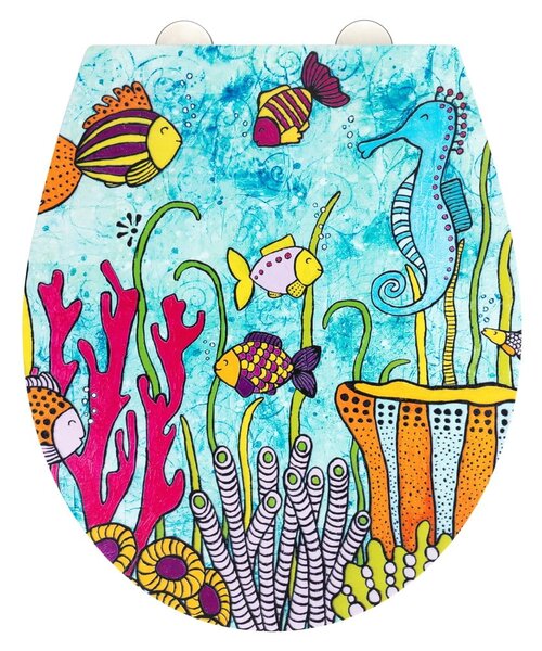 Sedile per wc con chiusura automatica 37 x 44,5 cm Rollin'Art Ocean Life - Wenko