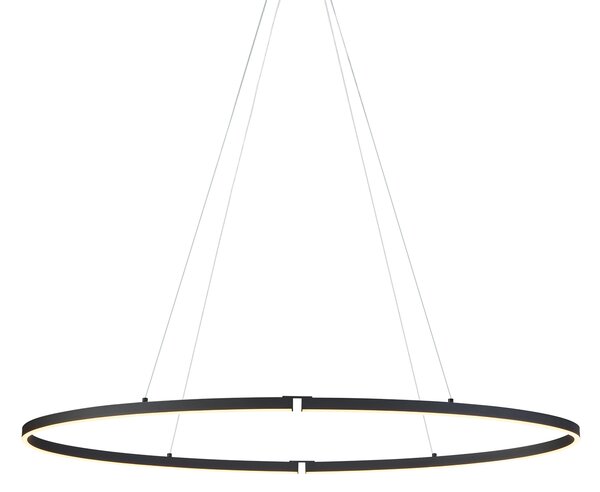 Lampada a sospensione di design nera ovale 120 cm con LED dimmerabile a 3 livelli - Ovallo