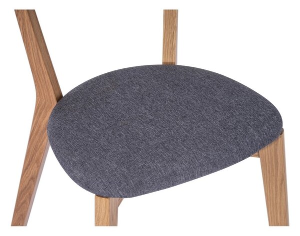 Sedia da pranzo in rovere con seduta grigia Arch - Bonami Essentials