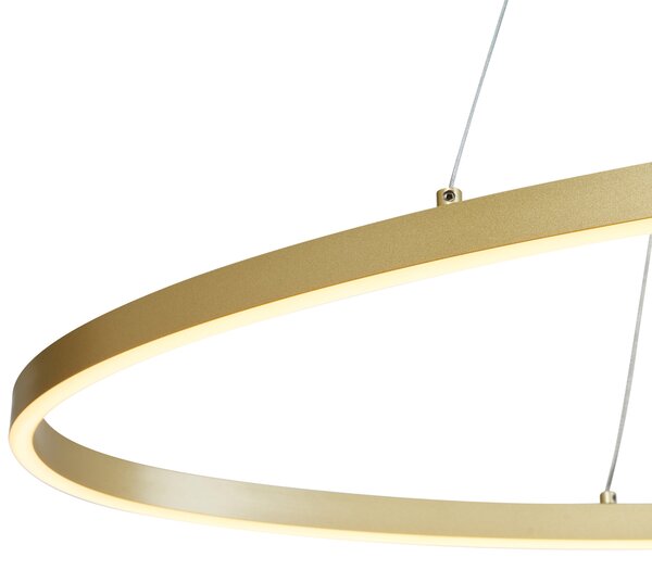 Lampada a sospensione di design ottone 120 cm con LED dimmerabile a 3 livelli - Ovallo